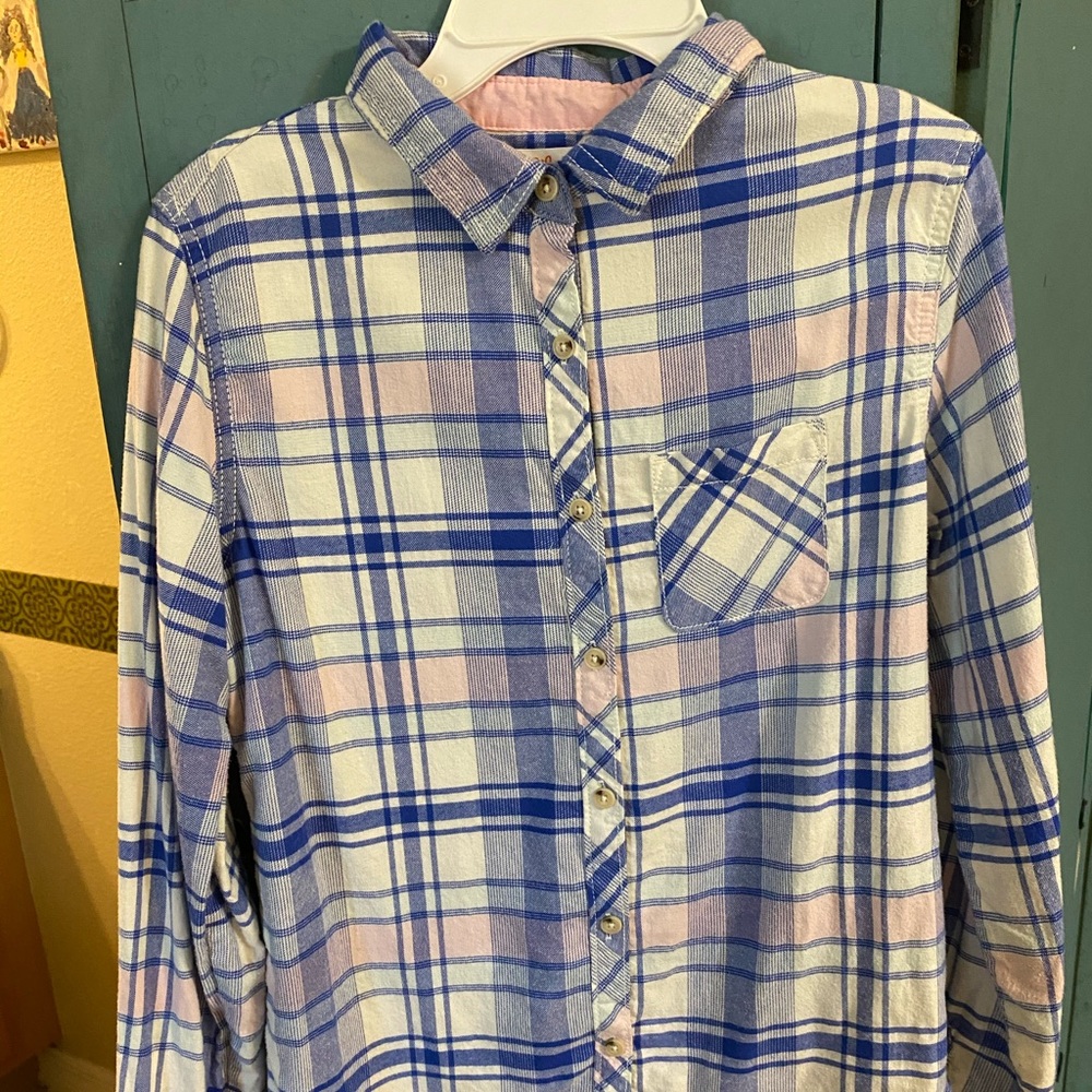 Fun flannel button-down shirt